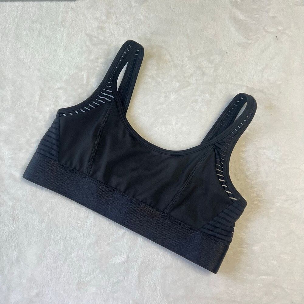 Beloforte Black Mesh Sports Bra Small Athletic Women